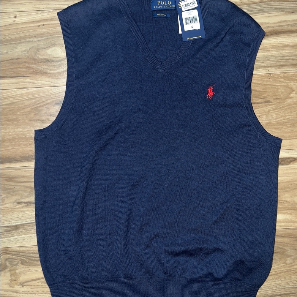 Ralph Lauren Men's V-Neck Sweater Vest in Navy